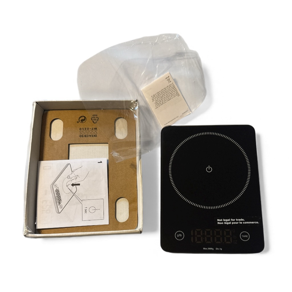 IKEA Kitchen Scale Up to 6.10 lbs Sleek Black New open Box Never used.